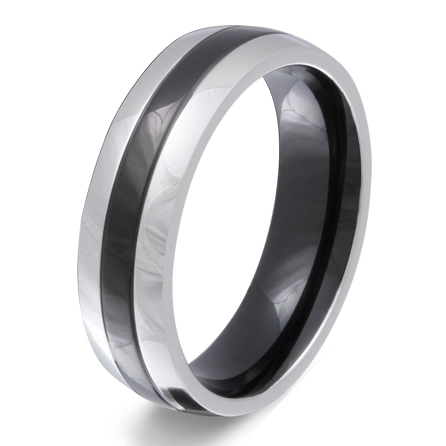 Aratan Edelstahl Ring, Verlobungsring, inkl. Gravur, silber schwarz | Edelstahlring | damen, edelstahl, edelstahlring, herren, ring, schwarz, silber, unisex | schmuckmitgravur.de