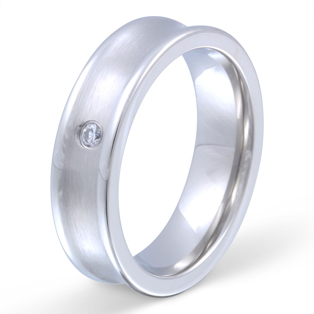 Beja Damen Ring mit Gravur, Edelstahlring in Silber | Edelstahlring | damen, edelstahl, edelstahlring, ring, silber, zirkonia | schmuckmitgravur.de