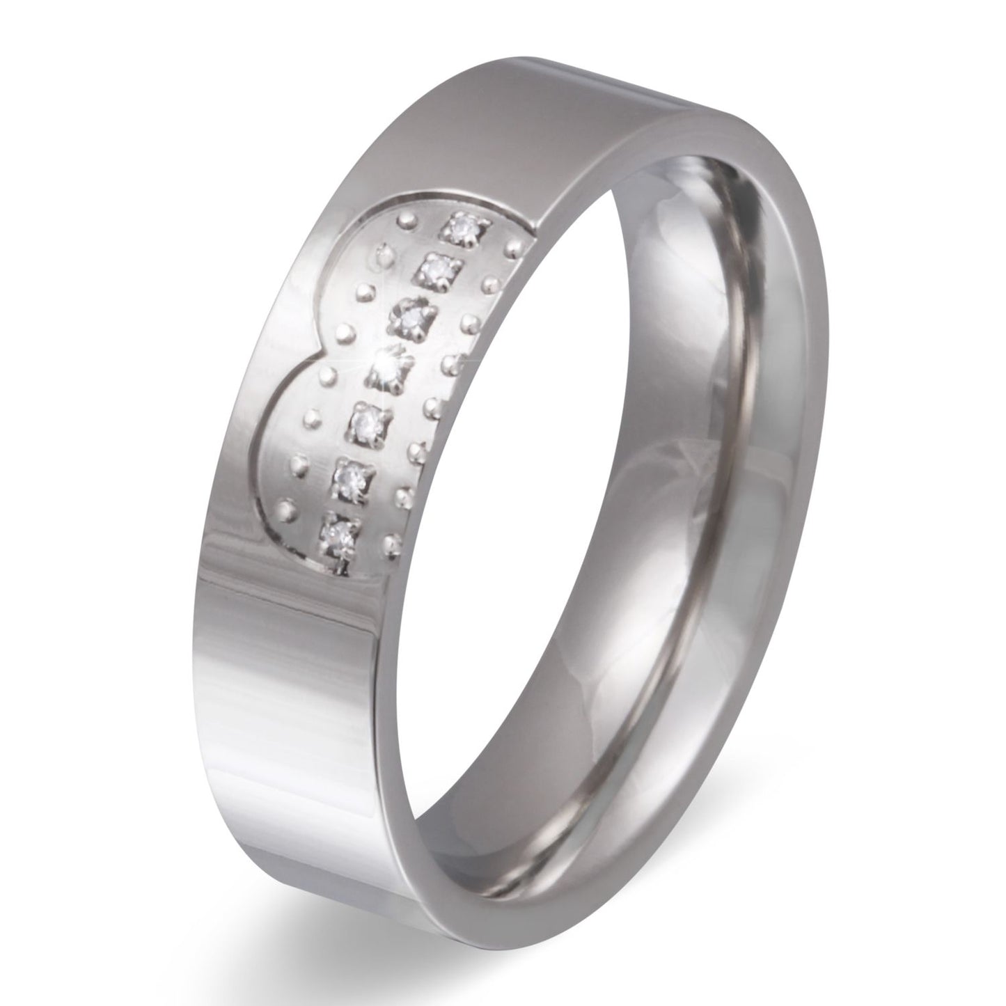 Belmea Edelstahl Ring mit Gravur und Steine, Verlobungsring, silber | Edelstahlring | damen, edelstahl, edelstahlring, herren, ring, silber, unisex, zirkonia | schmuckmitgravur.de