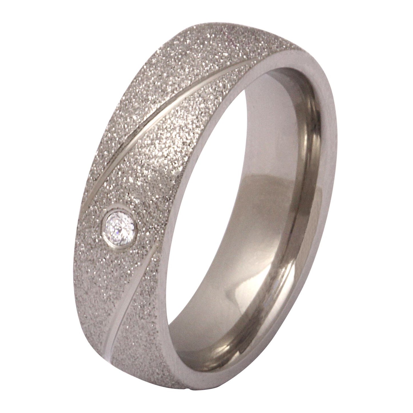 Berfin Damen Ring mit Gravur, Edelstahlring in Silber | Edelstahlring | damen, edelstahl, edelstahlring, ring, silber, zirkonia | schmuckmitgravur.de