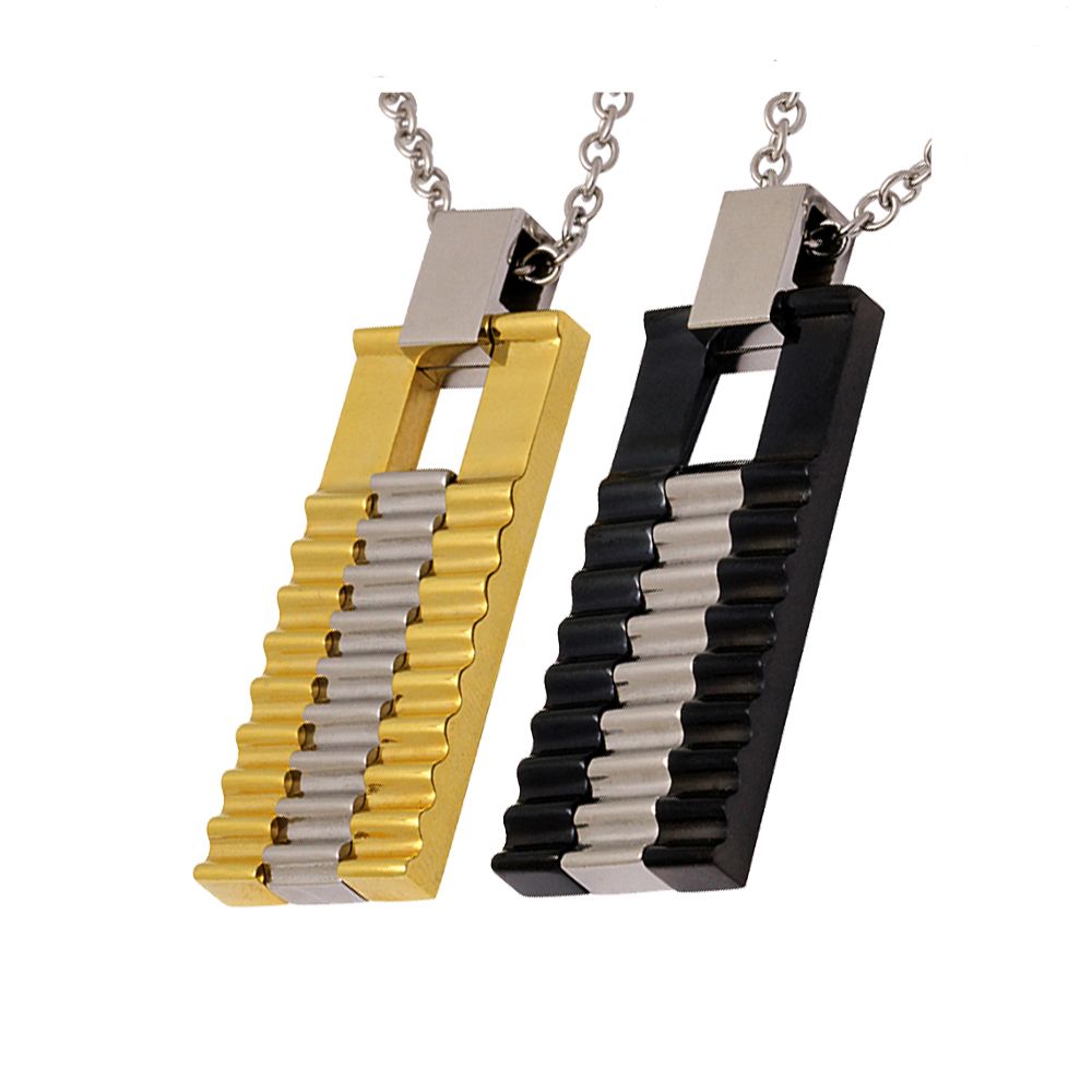 Convento Edelstahl Partner Anhänger mit Gravur in Silber-Gold-Schwarz | Partnerkette | anhänger, damen, edelstahl, edelstahlkette, gold, herren, partner, partnerkette, schwarz, silber, unisex | schmuckmitgravur.de