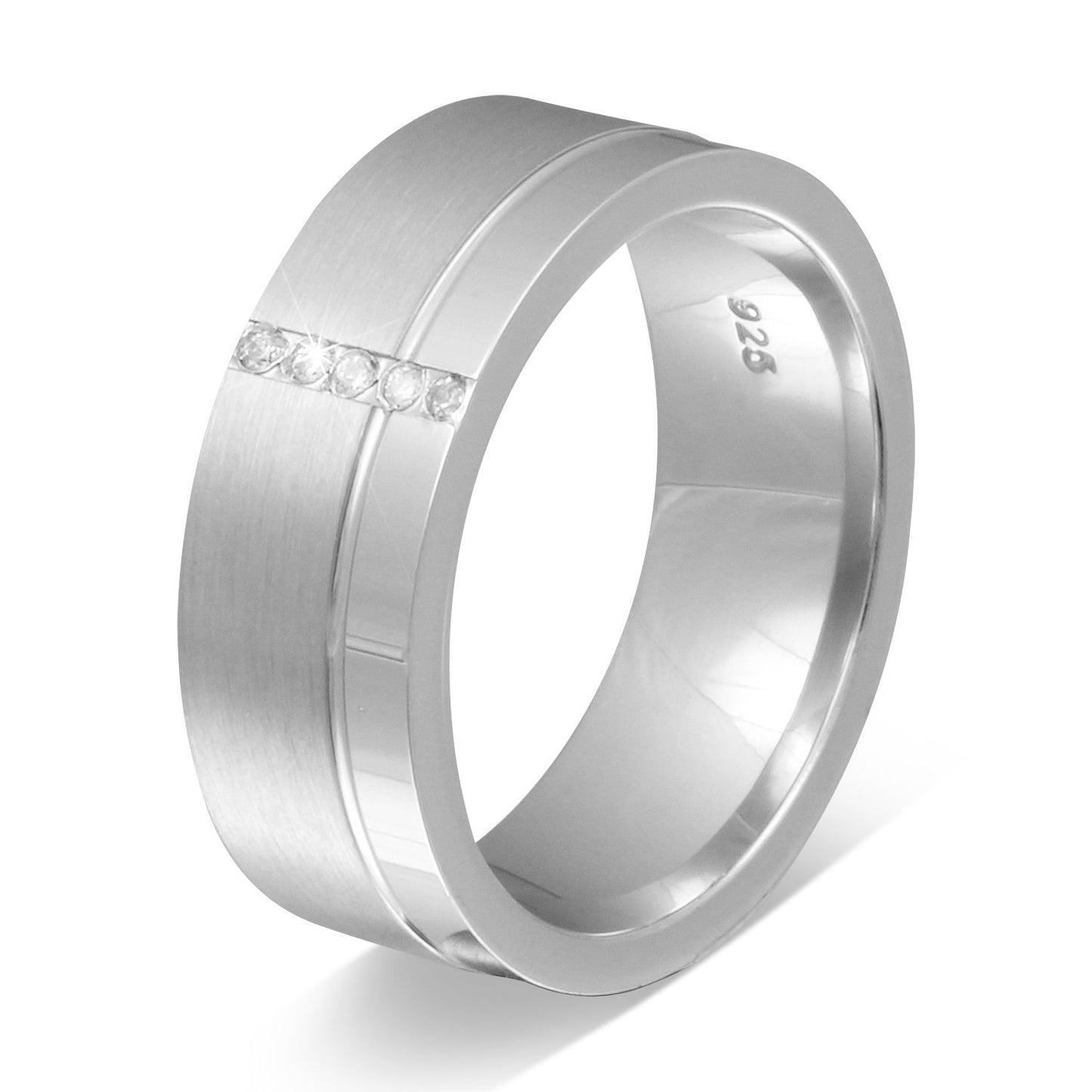 Cust 925 Sterling Silber Damen Ring mit Steine, inkl. Gravur, silber | Silberring | 925, damen, ring, silber, silberring, Sterling, versand2, zirkonia | schmuckmitgravur.de