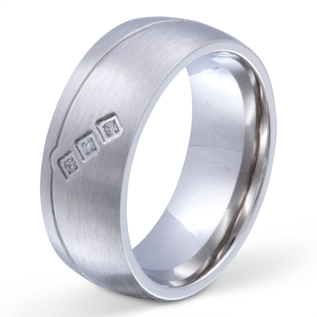 Dallas Damen Ring mit Gravur, Edelstahlring in Silber | Edelstahlring | damen, edelstahl, edelstahlring, ring, silber, zirkonia | schmuckmitgravur.de