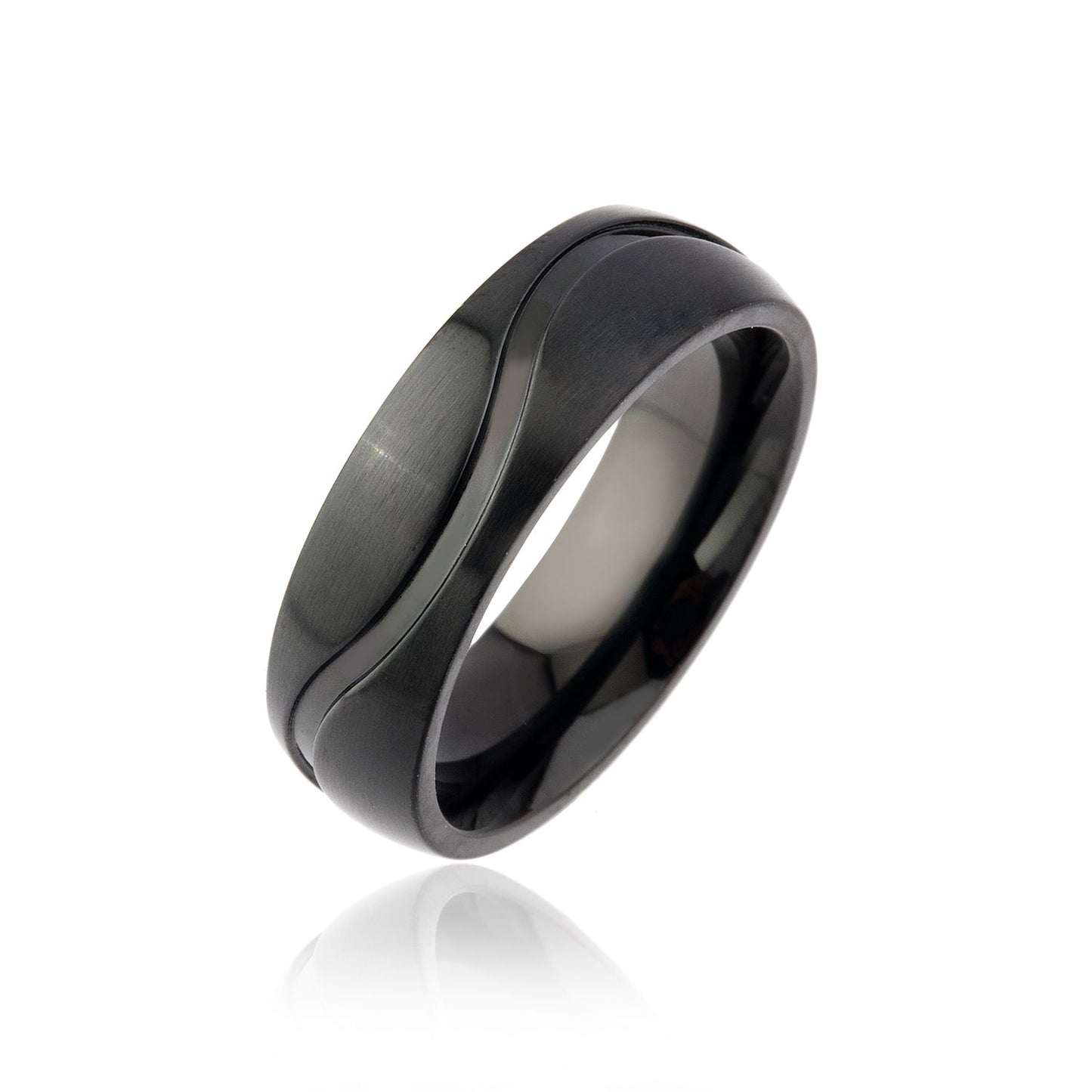 Deinze Edelstahl Ring, Verlobungsring, inkl. Gravur, schwarz | Edelstahlring | damen, edelstahl, edelstahlring, herren, ring, schwarz, unisex | schmuckmitgravur.de