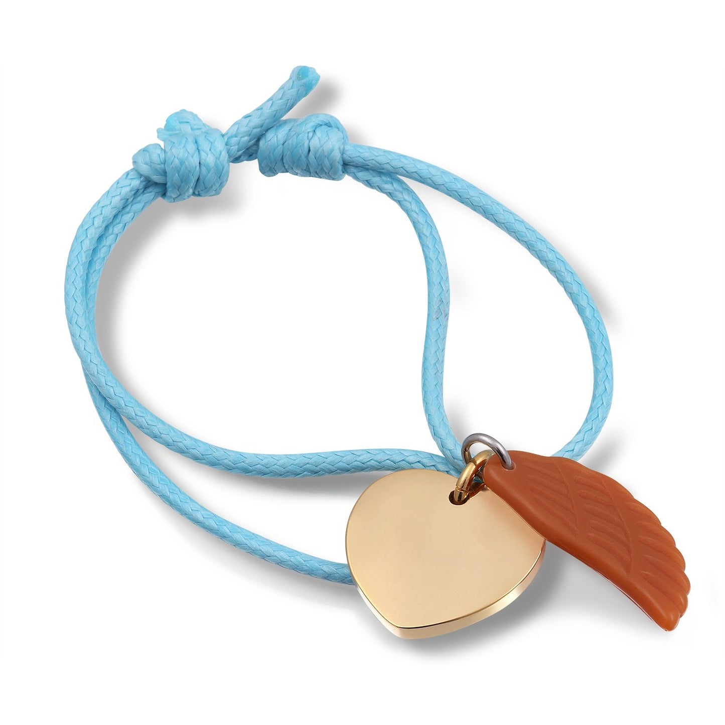 Dibey Armband in Herzform mit Gravur in Gold | Armband | armband, babyblau, damen, edelstahl, gold | schmuckmitgravur.de