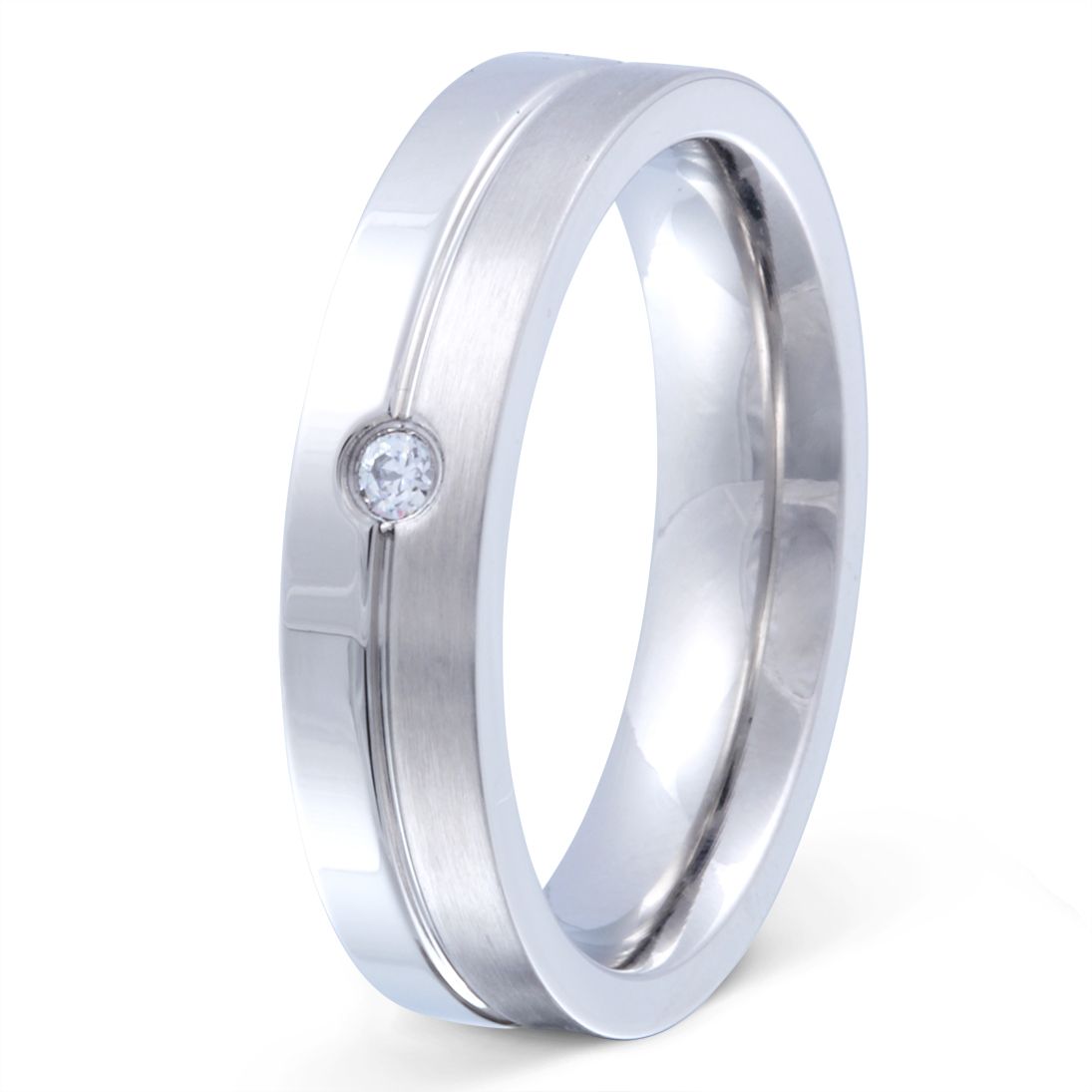 Estados Damen Ring mit Gravur, Edelstahlring in Silber | Edelstahlring | damen, edelstahl, edelstahlring, ring, silber, zirkonia | schmuckmitgravur.de