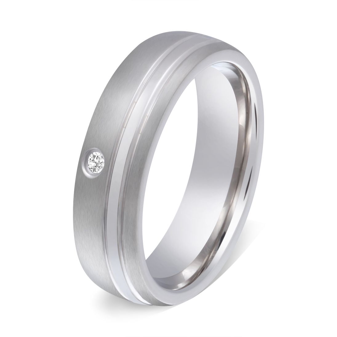 Euphoria Damen Ring mit Gravur, Edelstahlring in Silber | Edelstahlring | damen, edelstahl, edelstahlring, ring, silber, unisex, zirkonia | schmuckmitgravur.de