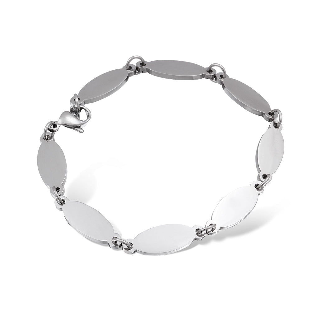 Fases Edelstahl Armband mit Gravur in Silber | Armband | armband, damen, edelstahl, herren, silber, unisex | schmuckmitgravur.de