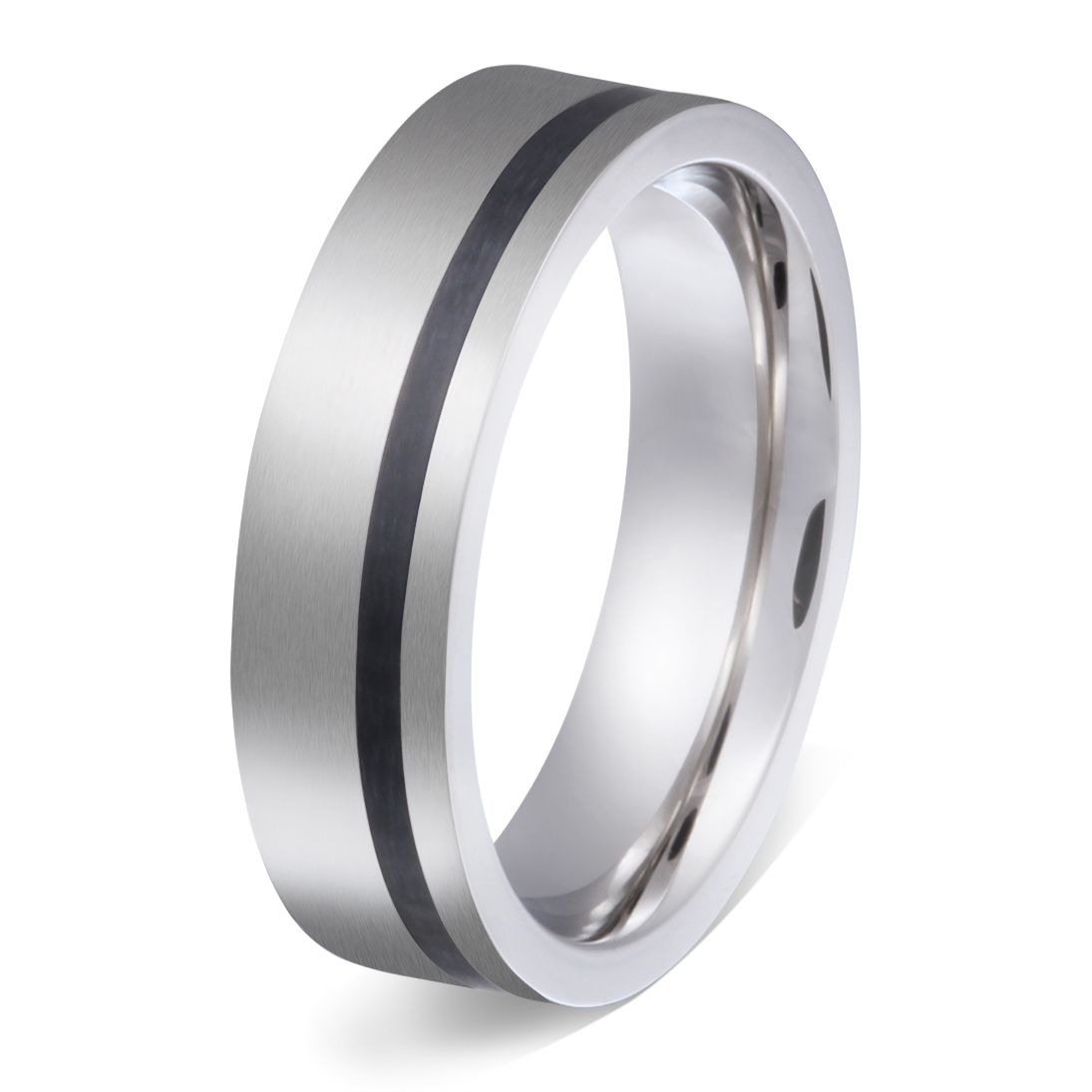 Feliz Ring mit Gravur, Edelstahlring in Silber-Schwarz | Edelstahlring | damen, edelstahl, edelstahlring, herren, ring, schwarz, silber, unisex | schmuckmitgravur.de