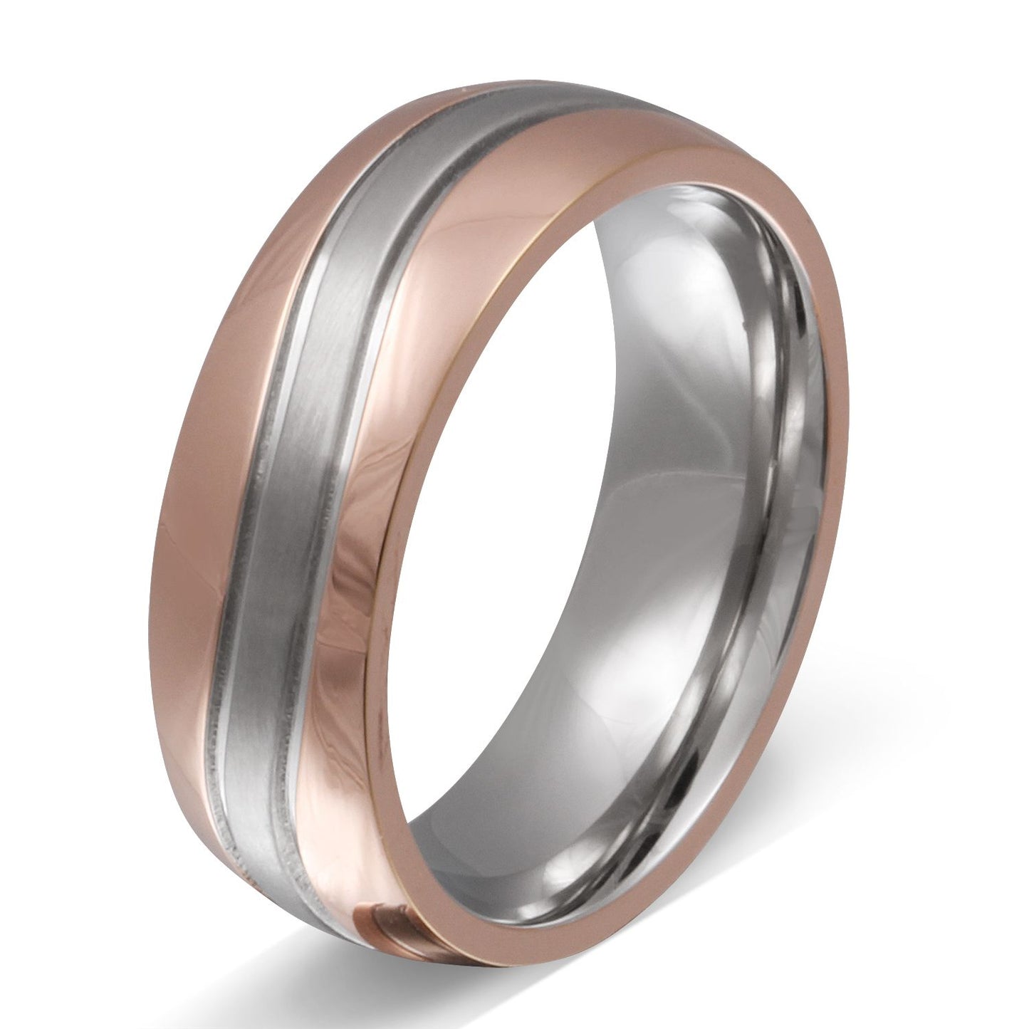Ginevera Edelstahl Ring, Verlobungsring, inkl. Gravur, silber roségold | Edelstahlring | damen, edelstahl, edelstahlring, gold, herren, ring, rosegold, rosé, silber, unisex, vergoldet | schmuckmitgravur.de