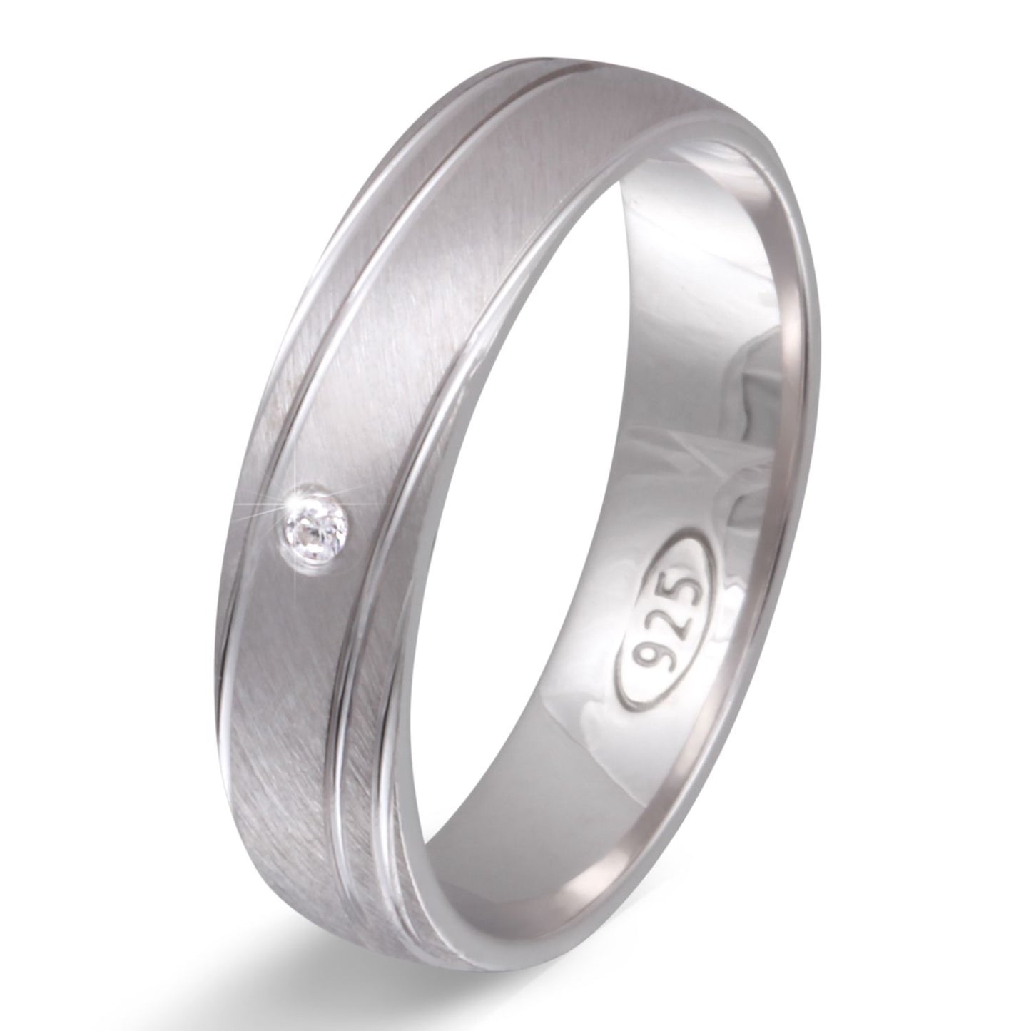 Ginger 925 Sterling Silber Damen Ring mit Stein, inkl. Gravur, silber | Silberring | 925, damen, ring, silber, silberring, Sterling, versand2, zirkonia | schmuckmitgravur.de