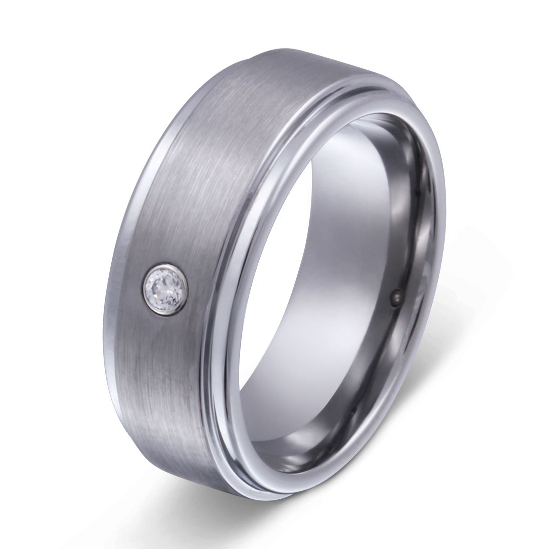 Gulliver Damen Wolfram Ring mit Gravur, Verlobungsring in Silber | Wolframring | damen, ring, silber, wolfram, wolframring, zirkonia | schmuckmitgravur.de