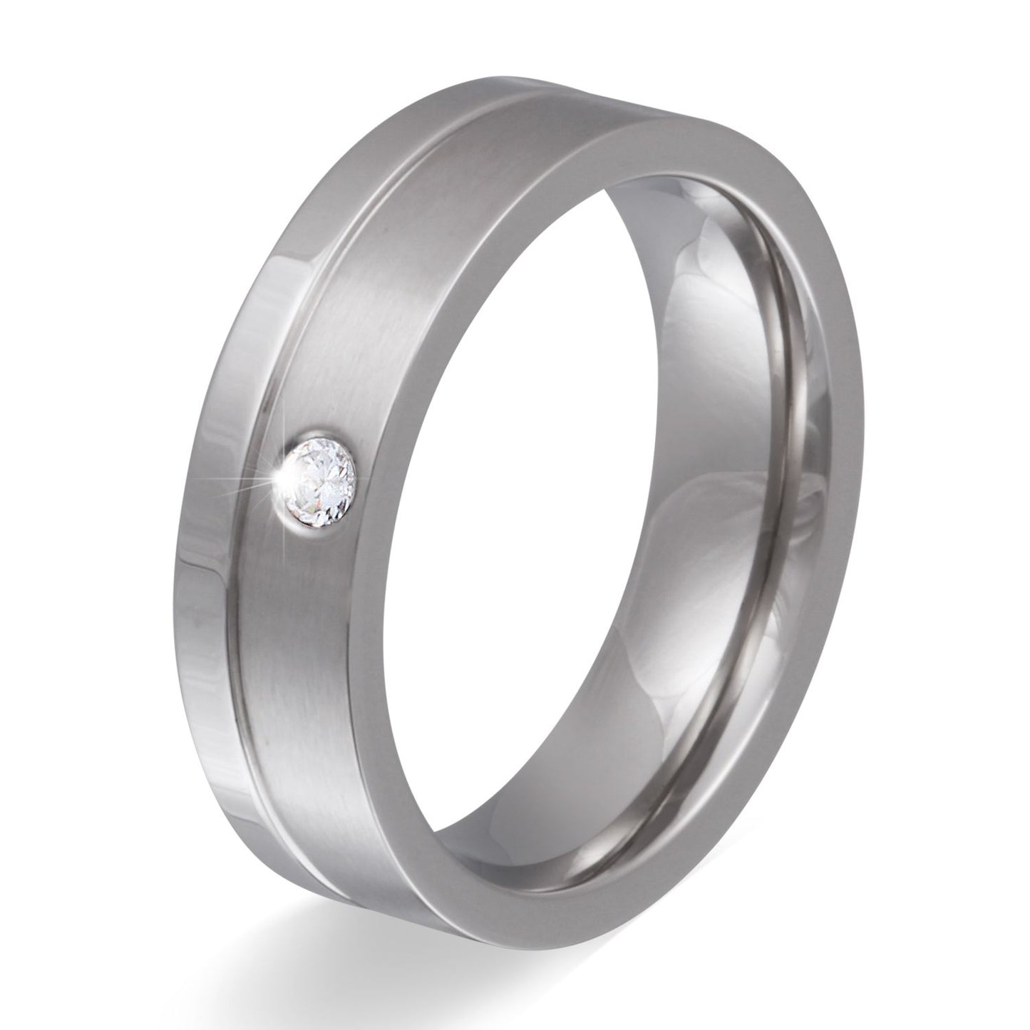 Kolita Damen Ring mit Gravur, Edelstahlring in Silber | Edelstahlring | damen, edelstahl, edelstahlring, ring, silber, zirkonia | schmuckmitgravur.de