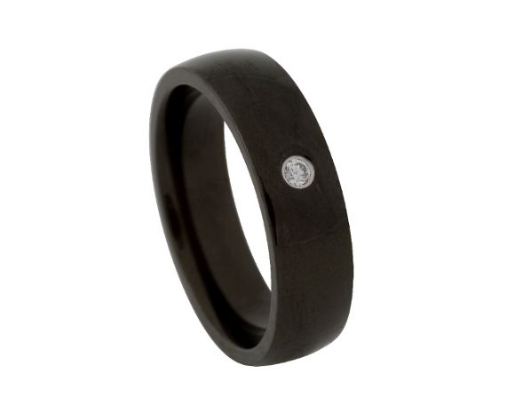 Kripton Damen Ring mit Gravur, Edelstahlring in Schwarz | Edelstahlring | damen, edelstahl, edelstahlring, ring, schwarz, zirkonia | schmuckmitgravur.de