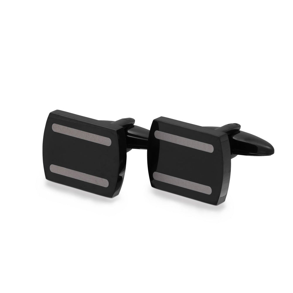 Lyrae Manschettenknöpfe mit Gravur in Schwarz | Manschetten | damen, edelstahl, herren, manschetten, schwarz, unisex | schmuckmitgravur.de
