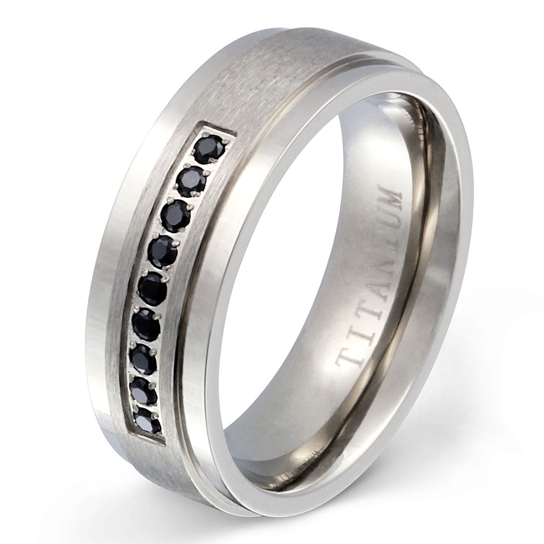 Nantes Damen Titan Ring mit Gravur, Verlobungsring in Silber | Titanring | damen, ring, silber, titan, titanring, zirkonia | schmuckmitgravur.de