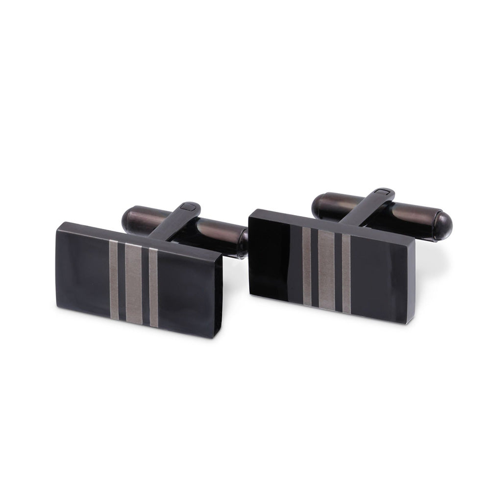 Napa Manschettenknöpfe mit Gravur in Schwarz | Manschetten | damen, edelstahl, herren, manschetten, schwarz, unisex | schmuckmitgravur.de