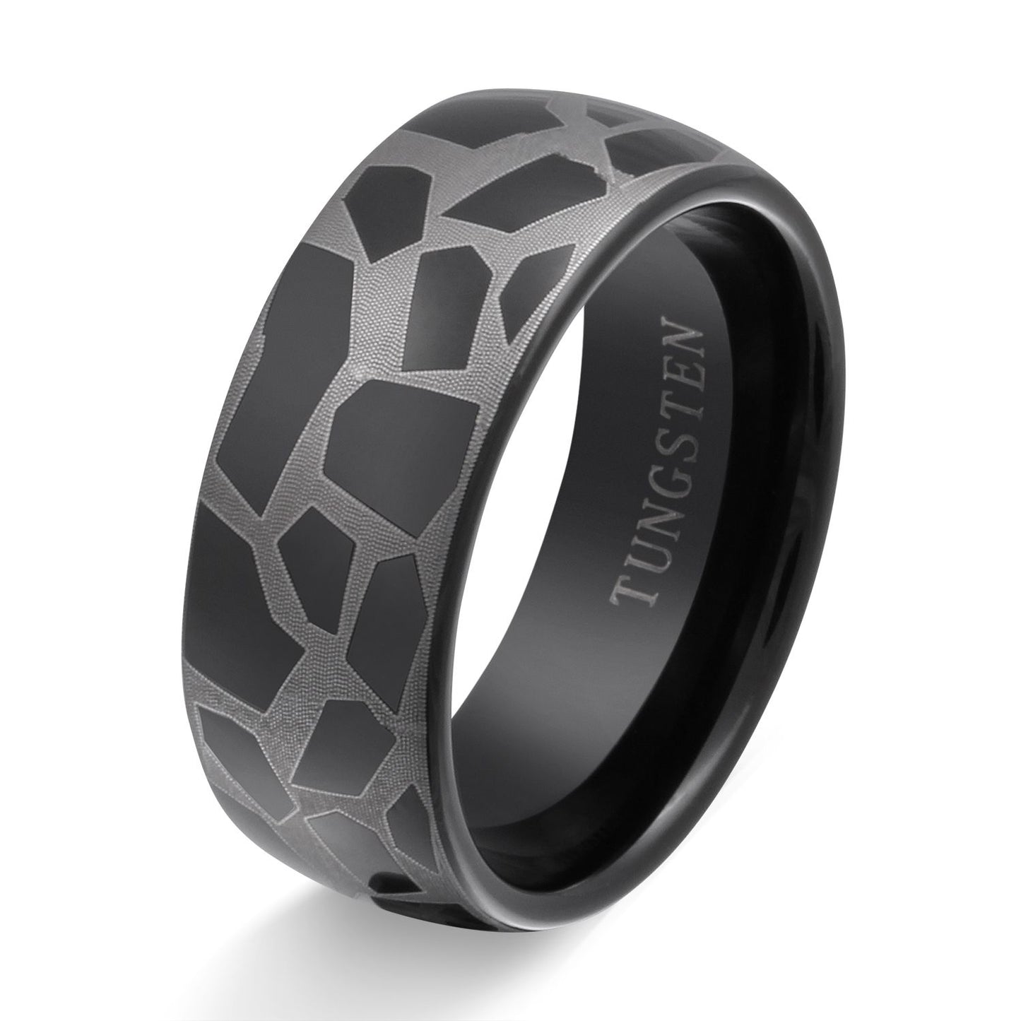 Orionis Damen Wolfram Ring mit Gravur, Verlobungsring in Schwarz | Wolframring | damen, herren, ring, schwarz, unisex, wolfram, wolframring | schmuckmitgravur.de