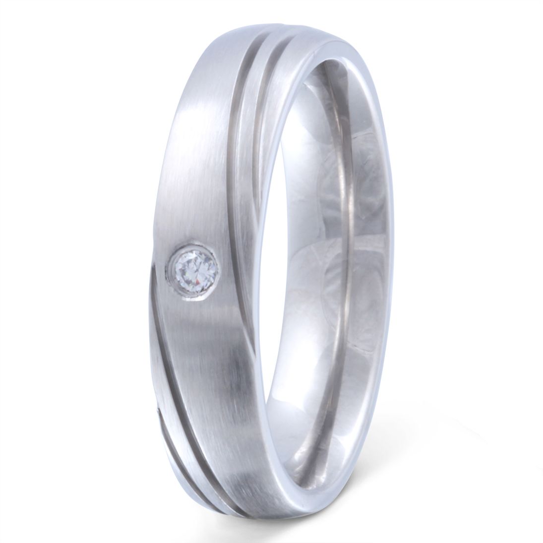 Sercer Damen Ring mit Gravur, Edelstahlring in Silber | Edelstahlring | damen, edelstahl, edelstahlring, ring, silber, zirkonia | schmuckmitgravur.de