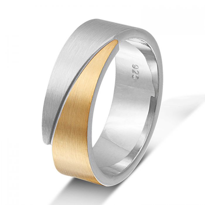 Temonis 925 Sterling Silber Ring, inkl. Gravur, silber gold | Silberring | 925, damen, gold, herren, ring, silber, silberring, Sterling, unisex, versand2 | schmuckmitgravur.de
