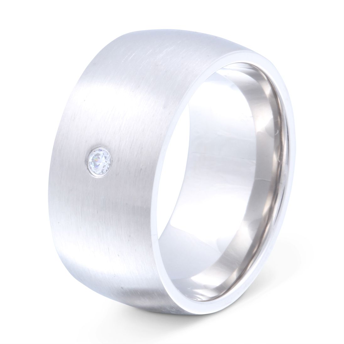 Thiamo Damen Ring mit Gravur, Edelstahlring in Silber | Edelstahlring | damen, edelstahl, edelstahlring, ring, silber, zirkonia | schmuckmitgravur.de