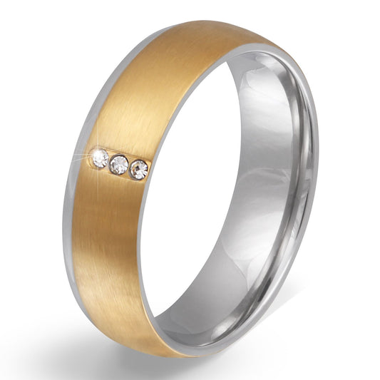 Alimanda Edelstahl Damen Ring mit Gravur und Steine, Verlobungsring, silber gold | Edelstahlring | damen, edelstahl, edelstahlring, gold, ring, silber, zirkonia | schmuckmitgravur.de