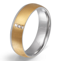 Alimanda Damen Ring mit Gravur,  Edelstahlring in Silber-Gold