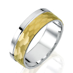 Ballfour 925 Silber Ring mit Gravur, Verlobungsring in Silber-Gold