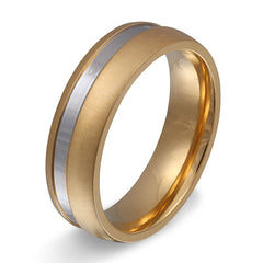 Bello Ring mit Gravur, Edelstahlring in Silber-Gold