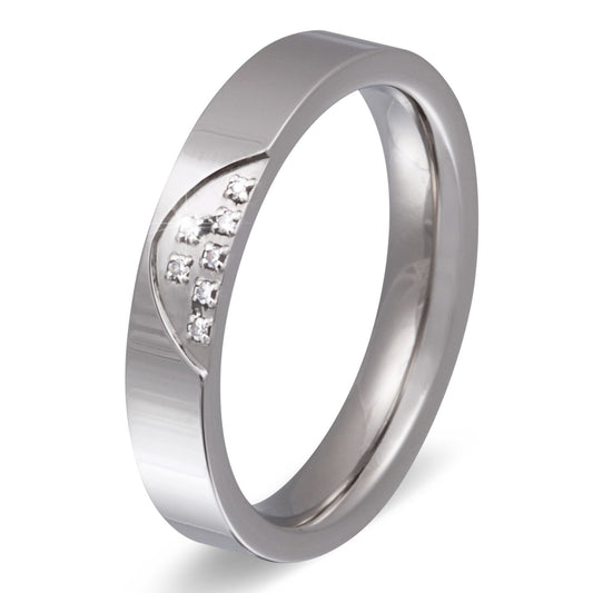 Belmea Edelstahl Damen Ring mit Gravur und Steine, Verlobungsring, silber | Edelstahlring | damen, edelstahl, edelstahlring, ring, silber, zirkonia | schmuckmitgravur.de