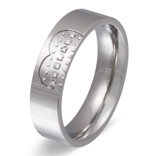 Belmea Edelstahl Ring mit Gravur und Steine, Verlobungsring,  silber | Edelstahlring | damen, edelstahl, edelstahlring, herren, ring, silber, unisex, zirkonia | schmuckmitgravur.de