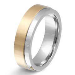 Beren Ring mit Gravur, Edelstahlring in Silber-Gold