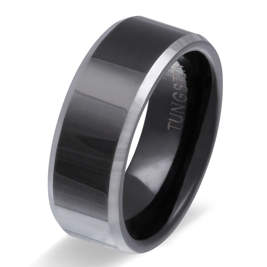 Black Beauty Wolfram Ring mit Gravur, Verlobungsring in Schwarz | Wolframring | damen, herren, ring, schwarz, unisex, wolfram, wolframring | schmuckmitgravur.de