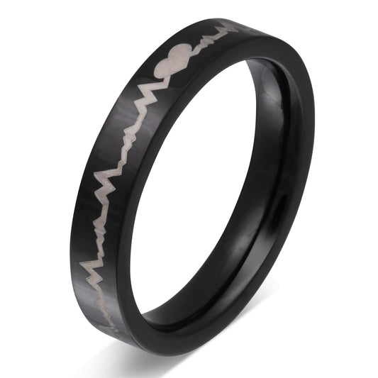 Blackpulse Damen, Ring mit Gravur, Edelstahlring in Schwarz | Edelstahlring | damen, edelstahl, edelstahlring, ring, schwarz, zirkonia | schmuckmitgravur.de