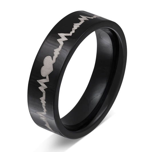 Blackpulse Ring mit Gravur, Edelstahlring in Schwarz | Edelstahlring | damen, edelstahl, edelstahlring, herren, ring, schwarz, unisex | schmuckmitgravur.de