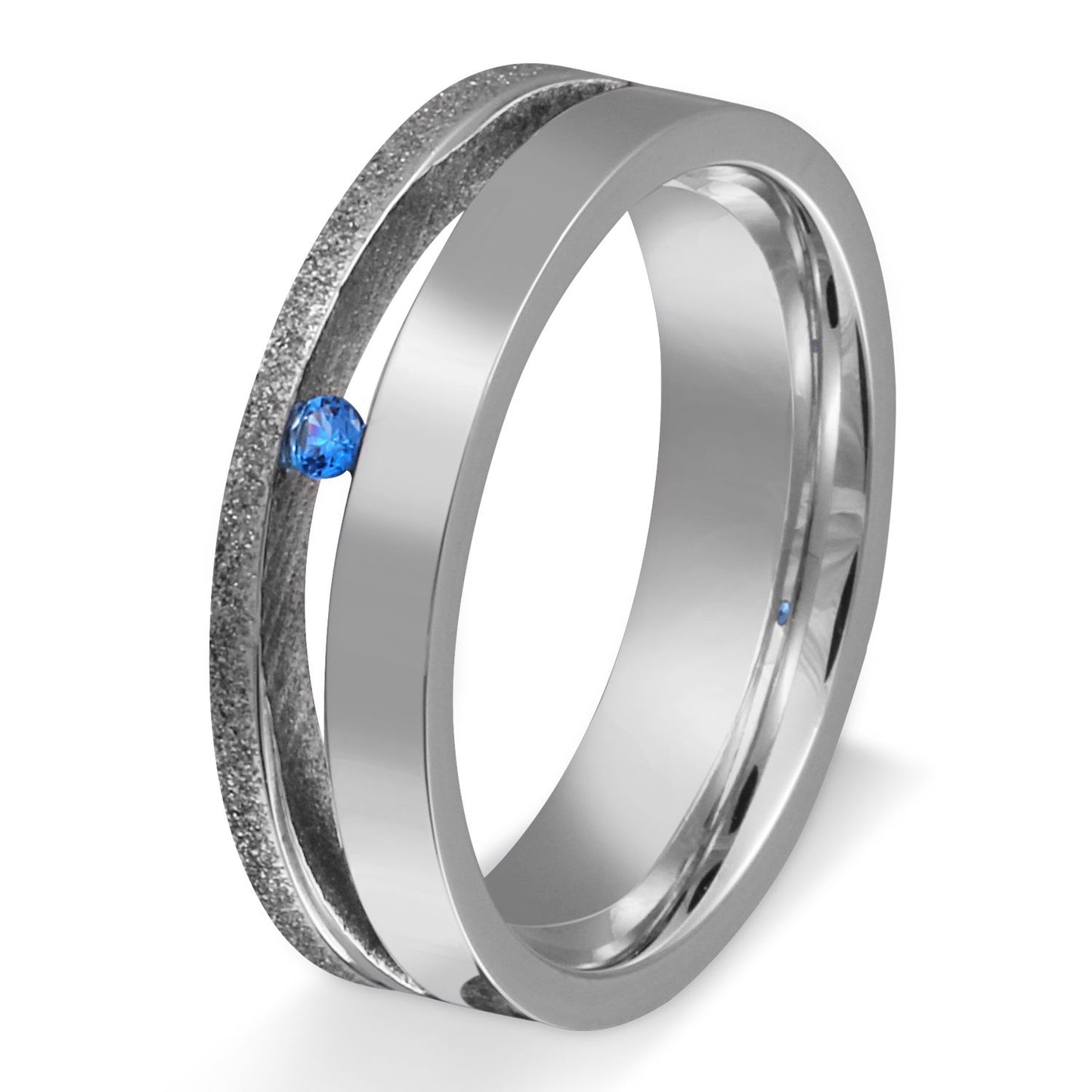 BlueWater Damen Edelstahl Ring mit Stein, Verlobungsring, inkl. Gravur, silber | Edelstahlring | damen, edelstahl, edelstahlring, ring, silber, topas | schmuckmitgravur.de