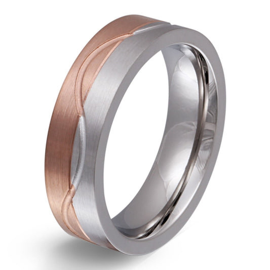 Brenila Ring mit Gravur, Edelstahlring in Silber-Roségold | Edelstahlring | damen, edelstahl, edelstahlring, herren, ring, rosegold, rosé, silber, unisex | schmuckmitgravur.de