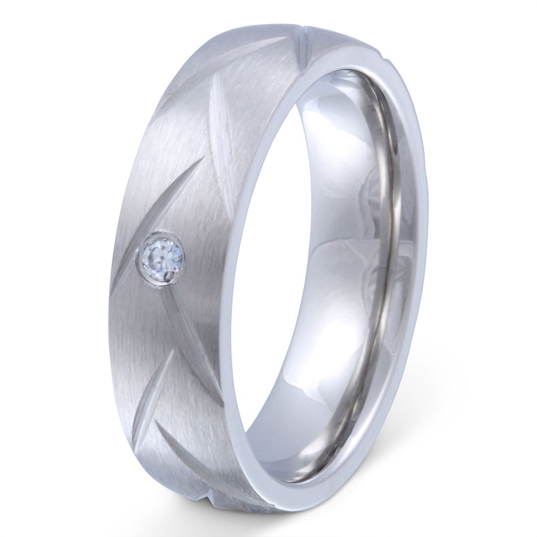 Cecil Damen Edelstahl Ring mit Stein, Verlobungsring, inkl. Gravur, silber | Edelstahlring | damen, edelstahl, edelstahlring, ring, silber, zirkonia | schmuckmitgravur.de