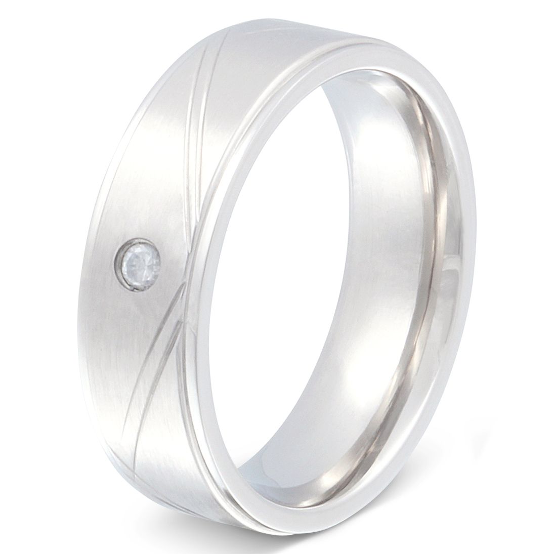 Cicilior Damen Edelstahl Ring mit Stein, Verlobungsring, inkl. Gravur, silber | Edelstahlring | damen, edelstahl, edelstahlring, ring, silber, zirkonia | schmuckmitgravur.de