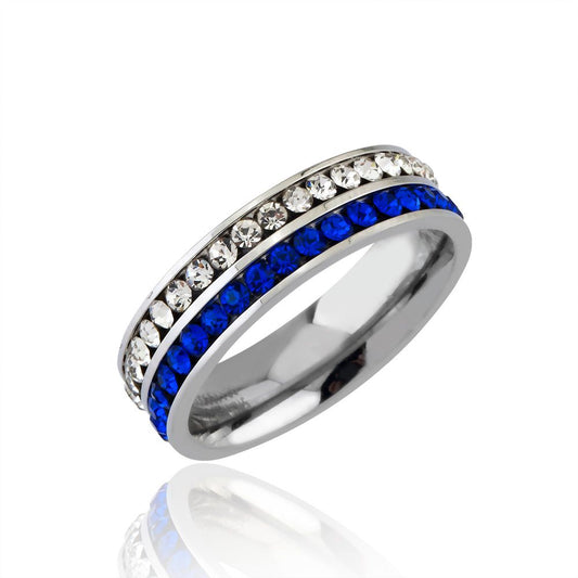 Epsilon Damen Ring mit Gravur, Edelstahlring in Silber | Edelstahlring | damen, edelstahl, edelstahlring, ring, silber, zirkonia | schmuckmitgravur.de