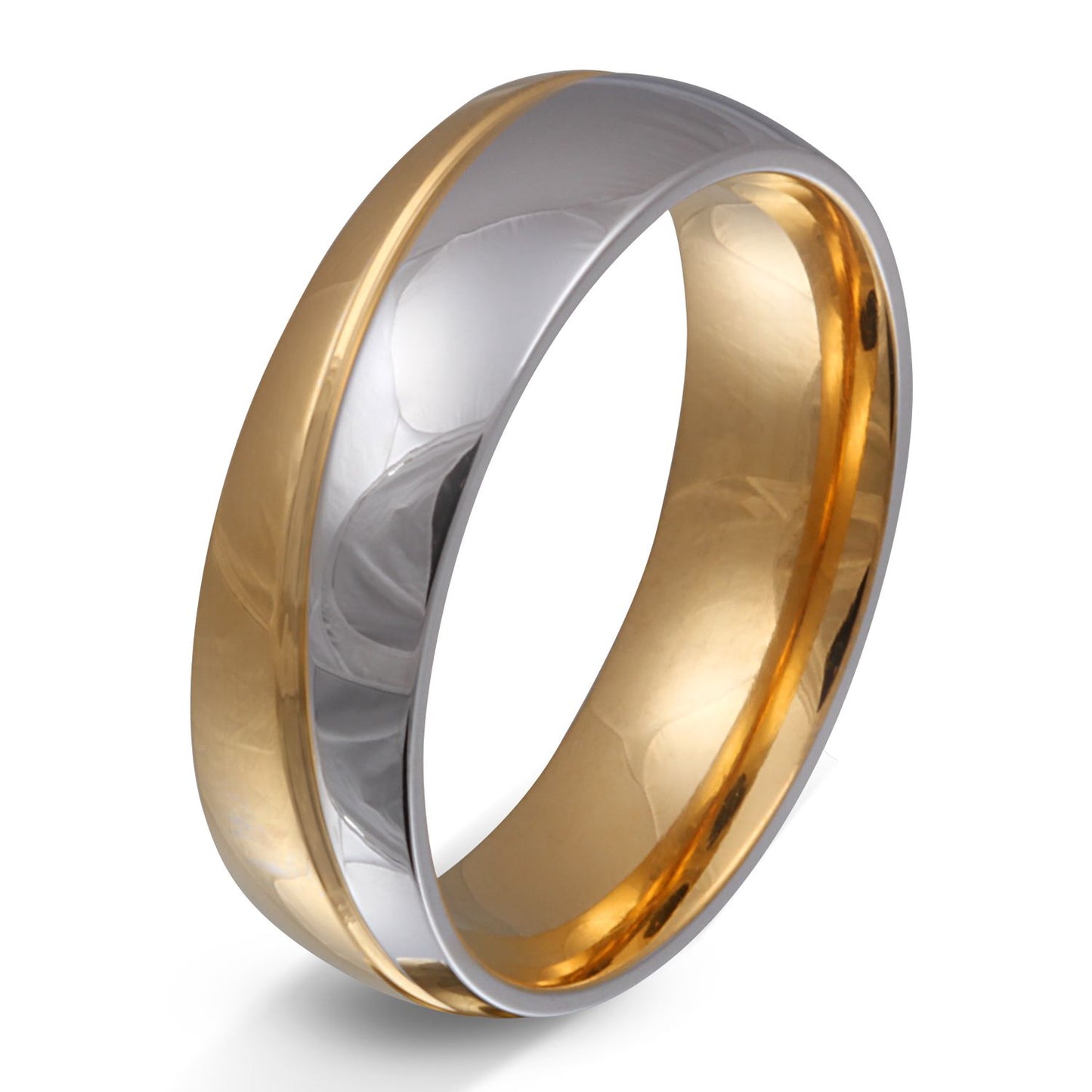 Femar Ring mit Gravur, Edelstahlring in Silber-Gold | Edelstahlring | damen, edelstahl, edelstahlring, gold, herren, ring, silber, unisex | schmuckmitgravur.de