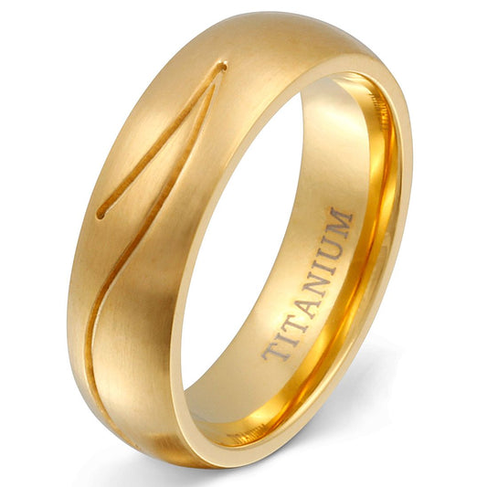 Golden River Titan Ring mit Gravur, Verlobungsring in Gold | Titanring | damen, gold, herren, ring, titan, titanring, unisex | schmuckmitgravur.de