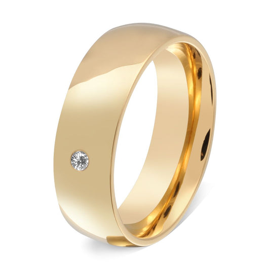Goldini Damen Ring mit Gravur, Edelstahlring in Gold | Edelstahlring | damen, edelstahl, edelstahlring, gold, ring, zirkonia | schmuckmitgravur.de