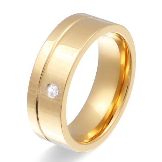 Goldness Damen Ring mit Gravur, Edelstahlring in Gold | Edelstahlring | damen, edelstahl, edelstahlring, gold, ring, zirkonia | schmuckmitgravur.de