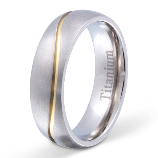 Havanna Titan Ring mit Gravur, Verlobungsring in Silber-Gold | Titanring | damen, gold, herren, ring, silber, titan, titanring, unisex | schmuckmitgravur.de