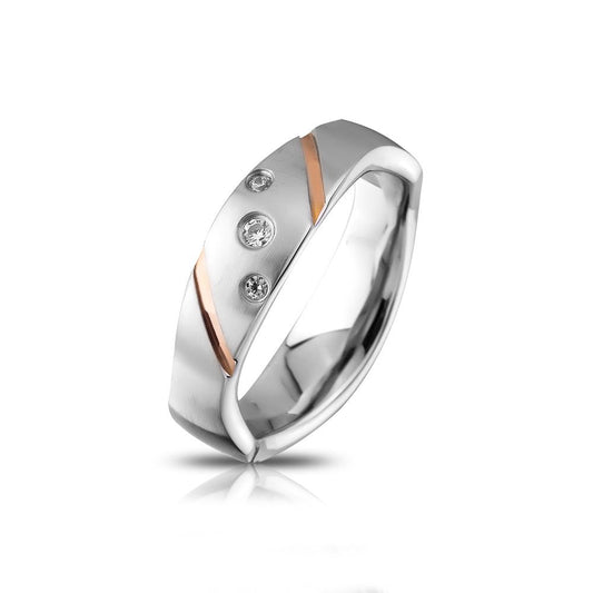 Hyadum Damen Edelstahl Ring mit Steine, Verlobungsring, inkl. Gravur, silber | Edelstahlring | damen, edelstahl, edelstahlring, ring, silber | schmuckmitgravur.de