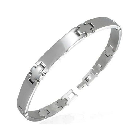 Ido Edelstahl Armband mit Gravur in Silber | Armband | armband, damen, edelstahl, herren, silber, unisex | schmuckmitgravur.de