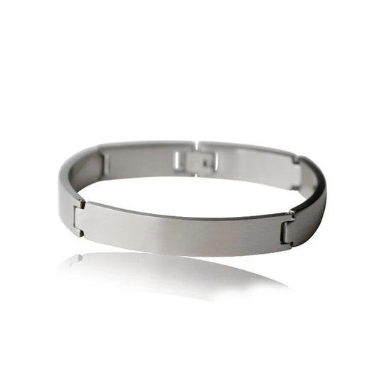 Libobon Edelstahl Armband mit Gravur, silber | Armband | armband, damen, edelstahl, herren, silber, unisex | schmuckmitgravur.de