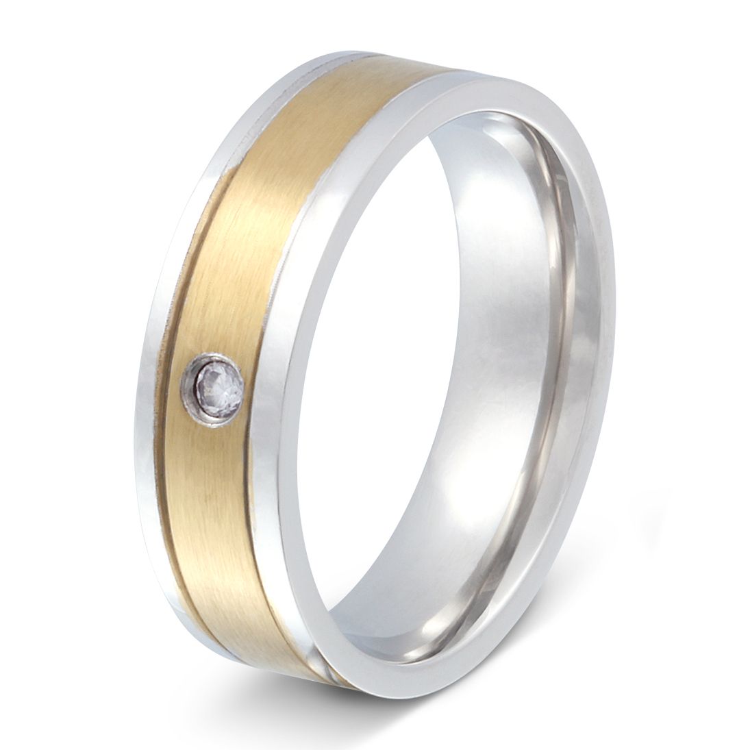 Lucy Damen Edelstahl Ring mit Stein, Verlobungsring, inkl. Gravur, silber gold | Edelstahlring | damen, edelstahl, edelstahlring, gold, ring, silber, vergoldet, zirkonia | schmuckmitgravur.de