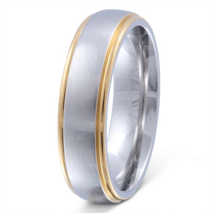 Luigi Edelstahl Ring , Verlobungsring, inkl. Gravur, silber gold | Edelstahlring | damen, edelstahl, edelstahlring, gold, herren, ring, silber, unisex | schmuckmitgravur.de